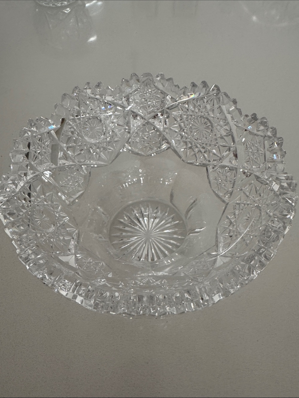 Clear Cut Glass Decorative Bowl - Elegant Home Art (small)